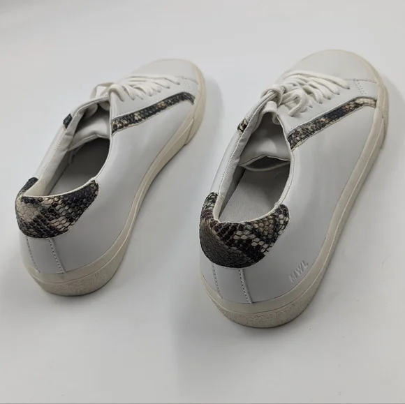 MADEWELL Sidewalk Low-Top Leather & Snake-Print Sneakers NWOB Sz 9 - Picture 10 of 14